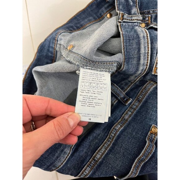 Ashley Graham X Marina Rinaldi Idioma Contrast Raw Hem Jeans Womens Size 6 - Picture 10 of 14